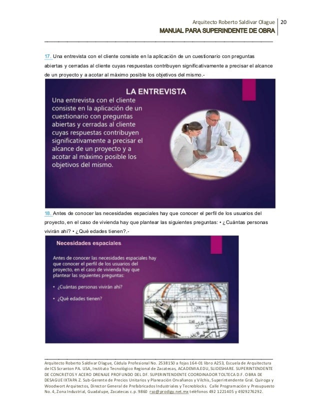 Manual del superintendente de obra.