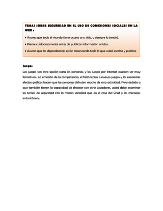 Manual del uso adecuado de la web