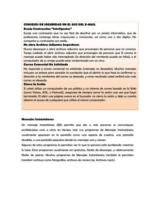 Manual del uso adecuado de la web
