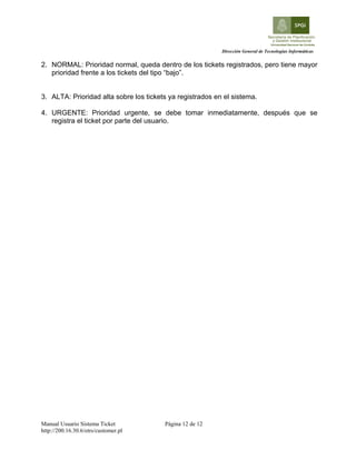 Manual del usuario del sistema otrs spygi-v2.0 | PDF