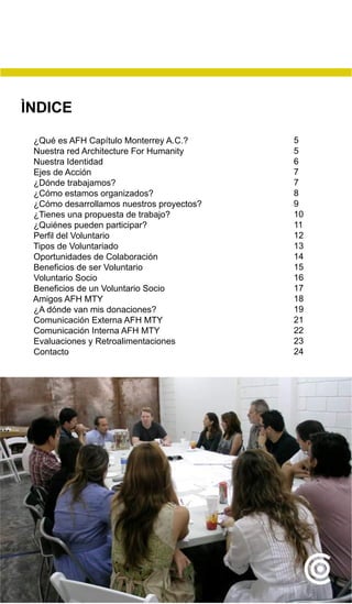Manual del Voluntario Architecture For Humanity Monterrey