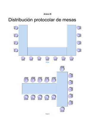 Anexo B
Distribución protocolar de mesas
Peine
Página
 