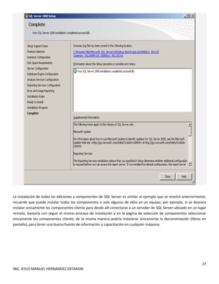 tutorial instalacion sql server y sql server... Manual de microsoft sql server | PDF