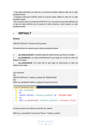 Manual de microsoft sql server full transact sql | PDF