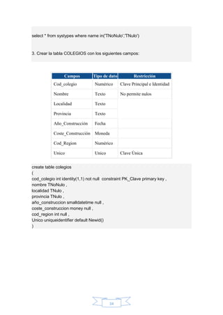 Manual de microsoft sql server full transact sql | PDF
