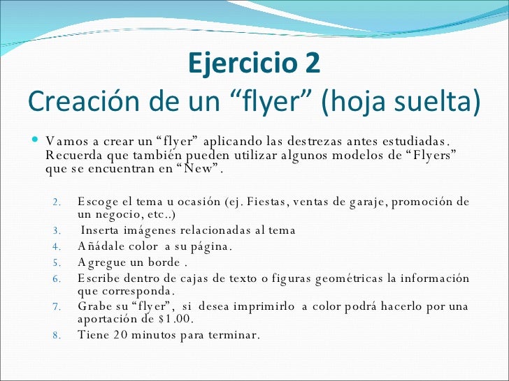 como hacer flyers en word