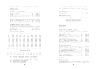 81
Aceleracion impulsiva ... Ai = 3.310 (m/s2) para .. Ti = 0.127 s.
Acel.impulsiva vertical.. Av = 2.218 (m/s2) para .. Ti = 0.127 s.
RESPUESTA SISMICA
===================
Cortante en la base del deposito:
-----------------------------------
Vi=Impulsivo, Vc=Convectivo, V=total, Vr= raiz de suma de cuadrados
Vi = Ai * (mi+mw+mt) = ......................... Vi = 2055251 N.
Vc = Ac * mc = ................................. Vc = 257660 N.
V = Vi + Vc = ................................. V = 2312911 N.
Vr = (Vi^2+Vc^2)^(0.5) = ....................... Vr = 2071339 N.
Momento en seccion inferior de la pared:
------------------------------------------
Mi=Impulsivo, Mc=Convectivo, M=total, Mr= raiz de suma de cuadrados
Mi = Ai * (mi*hi+mw*hw+mt*ht) = ............... Mi = 4707319 N.m
Mc = Ac * mc * hc = ........................... Mc = 675685 N.m
M = Mi + Mc = ................................ M = 5383004 N.m
Mr = (Mi^2+Mc^2)^(0.5) = ...................... Mr = 4755565 N.m
SobreMomento en seccion inferior de la base:
----------------------------------------------
Mi'=Impulsivo,Mc'=Convectivo,M'=total,Mr'=raiz de suma de cuadrados
Mi'= Ai*(mi*(hi'+tb)+mw*(hw+tb)+mt*(ht+tb)).. = Mi'= 11862627 N.m
Mc'= Ac*mc*(hc'+tb) = ......................... Mc'= 2687363 N.m
M' = Mi'+ Mc' = ............................... M' = 14549990 N.m
Mr'= (Mi'^2+Mc'^2)^(0.5) = .................... Mr'= 12163217 N.m
Presiones estaticas y dinamicas:
----------------------------------
Presiones sobre las paredes
y piw pcw pww pv p pest pil pcl
m N/m2 N/m2 N/m2 N/m2 N/m2 N/m2 N/m2 N/m2
---------------------------------------------------------------------------
5.00 0 3087 3374 0 4573 0 2384 2955
4.50 143 2936 3374 1109 4714 4905 3815 2879
4.00 572 2803 3374 2218 5324 9810 5245 2804
3.50 1287 2687 3374 3327 6326 14715 6676 2728
3.00 2289 2589 3374 4435 7645 19620 8106 2652
2.50 3576 2506 3374 5544 9237 24525 9537 2577
2.00 5150 2440 3374 6653 11085 29430 10967 2501
1.50 7009 2388 3374 7762 13182 34335 12398 2425
1.00 9155 2352 3374 8871 15530 39240 13828 2350
0.50 11586 2330 3374 9980 18134 44145 15259 2274
0.00 14304 2323 3374 11089 20997 49050 16689 2198
---------------------------------------------------------------------------
Empuje 47684 12883 16871 27721 51981 122625 47684 12883
Altura 1.875 2.622 2.500 1.667 1.828 1.667 1.875 2.622
Presiones sobre la base
X = -10.00 -8.00 -6.00 -4.00 -2.00 -0.00 2.00 4.00 6.00 8.00 10.00
---------------------------------------------------------------------------
Pib= -2834 -1939 -1280 -776 -366 -0 366 776 1280 1939 2834
Pcb= -2324 -2193 -1840 -1320 -688 -0 688 1320 1840 2193 2324
piw = presion de la masa liquida impulsiva sobre las paredes.
pcw = presion de la masa liquida convectiva sobre las paredes.
pww = presion debida a la inercia de las paredes.
pv = presion sobre paredes debida a aceleracion vertical Av.
p = presion total paredes = ((piw+pww)^2 + pcw^2 + pv^2)^0.5
pest= presion hidrostatica de referencia.
Pil = presion impulsiva linealizada.
Pcl = presion convectiva linealizada.
82
pib = presion de la masa liquida impulsiva sobre el fondo (N/m2).
pcb = presion de la masa liquida convectiva sobre el fondo (N/m2).
CAS = Coef.de Amplificacion Sismica = 1 +51981/ 122625 = 1.424
---------
Altura maxima de ola:
-----------------------
dmax = L/2*Ac/g = .............................. dmax = 0.378 m.
resguardo = H-h = .................................. r = 0.300 m.
Requerimiento de anclaje:
---------------------------
h/L = 0.250 < 2.964 = g/Ai ---> No necesita anclaje
===================================
ANALISIS DEL SISMO EN DIRECCION Y
===================================
(L = 10.000 m. B = 20.000 m.)
MODELO DINAMICO
=================
Modelo hidrodinamico de ACI + Housner
Parametros del modelo de masas y muelles:
-------------------------------------------
Para so = h/L = 0.500 y llamando s1 = 0.866/so , s2 = 3.16*so ,
resultan segun ACI-350 :
Parametros impulsivos :
mi/m = th(s1)/s1 = 0.542 ...................... mi = 542316 Kg
hi/h = 0.375 .................................. hi = 1.875 m.
hi'/h = s1/2/th(s1) - 0.125 = 0.797 ........... hi'= 3.985 m.
Parametros convectivos :
mc/m = 0.264*th(s2)/(h/L) = 0.485 ............. mc = 485022 Kg
hc/h = 1-(ch(s2)-1)/s2/sh(s2) = 0.583 ......... hc = 2.916 m.
hc'/h = 1-(ch(s2)-2.01)/s2/sh(s2) = 0.858 ...... hc'= 4.291 m.
Kc = 0.833*m*g/h*th(s2)^2 ...................... Kc = 1379109 N/m
Masa impulsiva = 54.23 % + Masa convectiva = 48.50 % = 102.73 %
Periodos propios:
-------------------
Periodo del modo impulsivo:
Ti = 2*pi*(d/g)^(0.5) = ....................... Ti = 0.125 s.
donde d = flecha por carga q a la altura hr de pared :
q = (mi/2+mwr)*g/(B*h) (N/m2) .................. q = 37201
hr = altura cdg de masas mi/2+mwr ............... hr = 2.096 m.
mwr = masa de una pared normal al sismo ....... mwr = 108053 Kg
B = anchura interior del deposito ................ B = 20.000 m.
Iw = 1*t^3/12 = ................................. Iw = 0.0053 m4
d = q*h*hr^3/(3*E*Iw) = .......................... d = 0.0039 m.
Periodo del modo convectivo:
Tc = Cc * (L/g) = ............................. Tc = 3.723 s.
con Cc = 2*pi/(3.16*th(h/L) ................... Cc = 3.688
tambien Tc = 2*pi*(mc/Kc)^(0.5) = ............ Tc = 3.726 s.
ACCION SISMICA
================
Espectros de calculo :
------------------------
Periodos de quiebro : TA = 0.100 s. TB = 0.900 s. TC = 0.000 s.
Aceleraciones convectivas (m/s2) : Aco = 1.024 .... Acmax = 2.560
 
