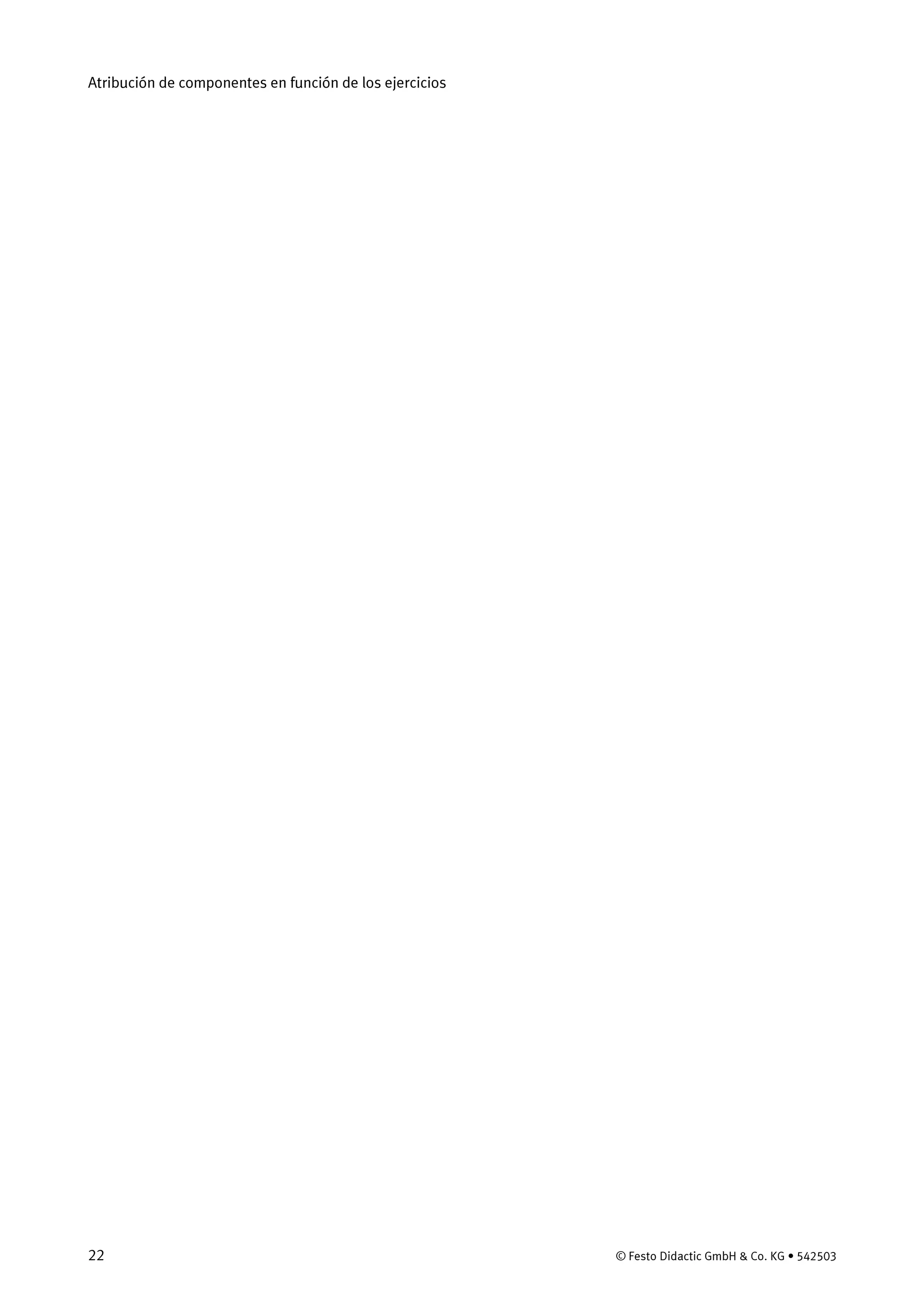 Atribución de componentes en función de los ejercicios
22 © Festo Didactic GmbH & Co. KG • 542503
 