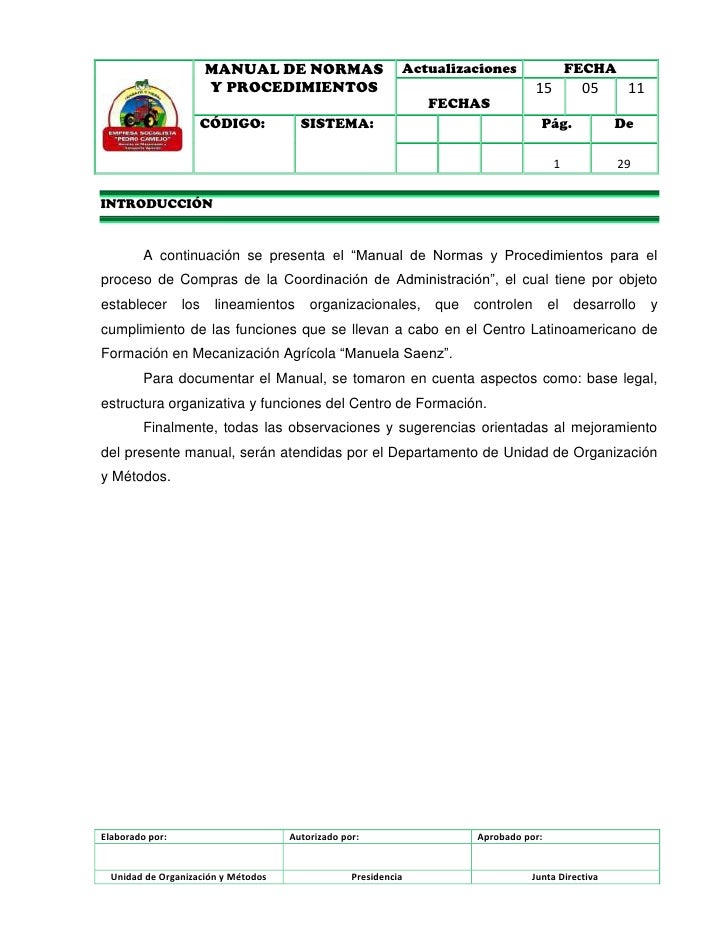 manual de procedimientos de compras Manual de compras de procesos buap docsity.