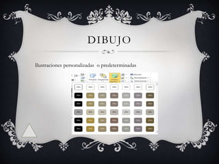 DIBUJO
Ilustraciones personalizadas o predeterminadas
 