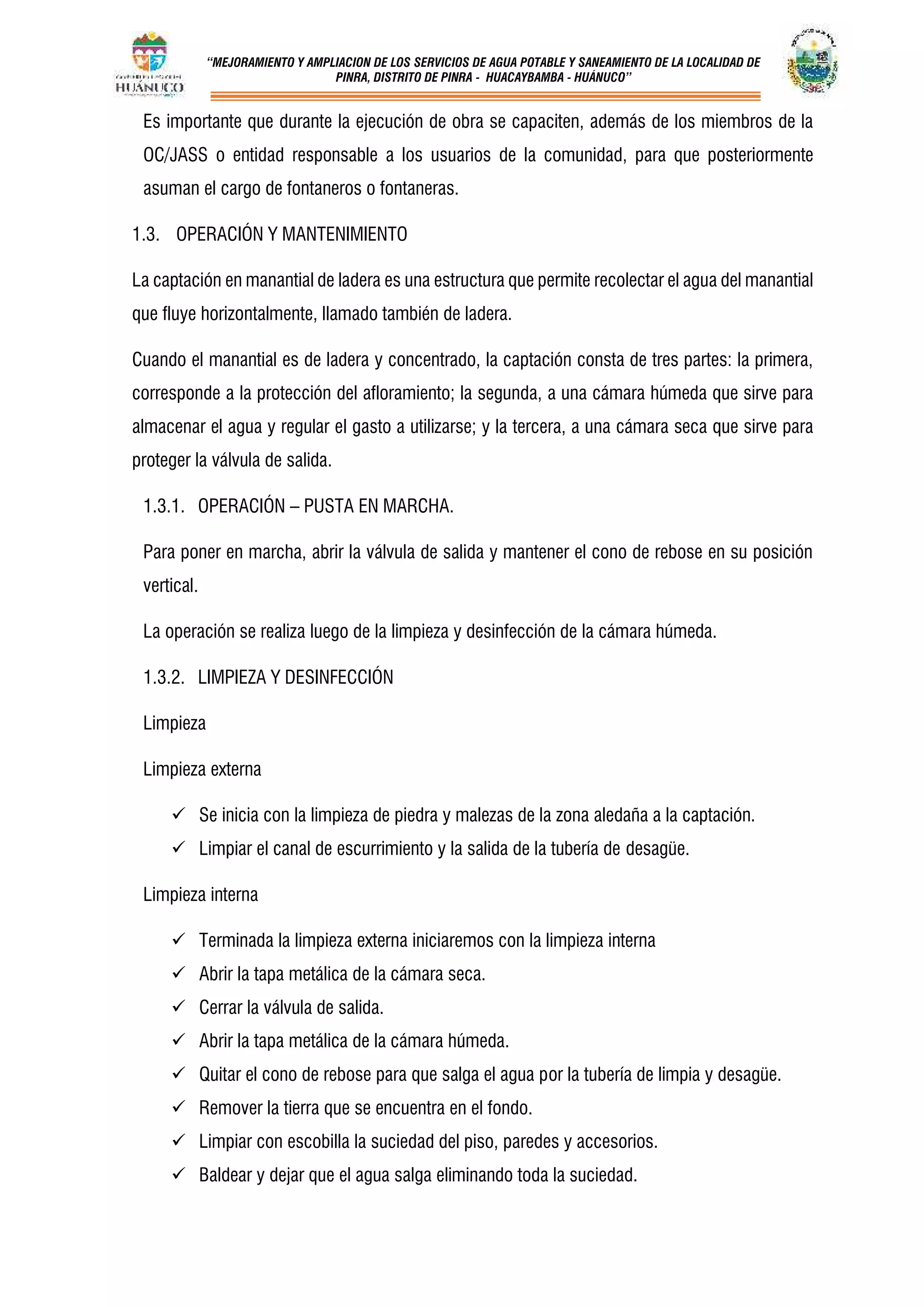Manual de operacion y mantenimiento | PDF