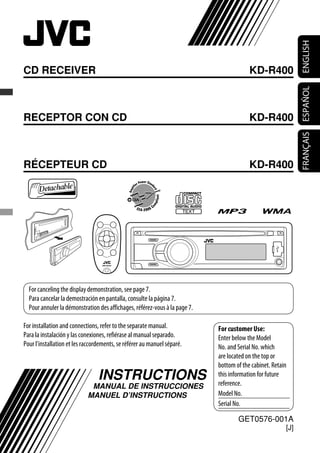 Manual de operacon de autoradio jvc | PDF