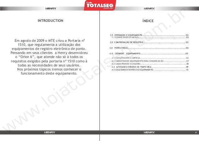 Manual Do Relogio De Ponto Henry Super Facil