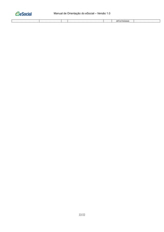 Manual de Orientação do eSocial – Versão 1.0
22/22
dtFimValidade
 