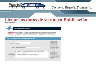 Llenar los datos de sunueva Publicación