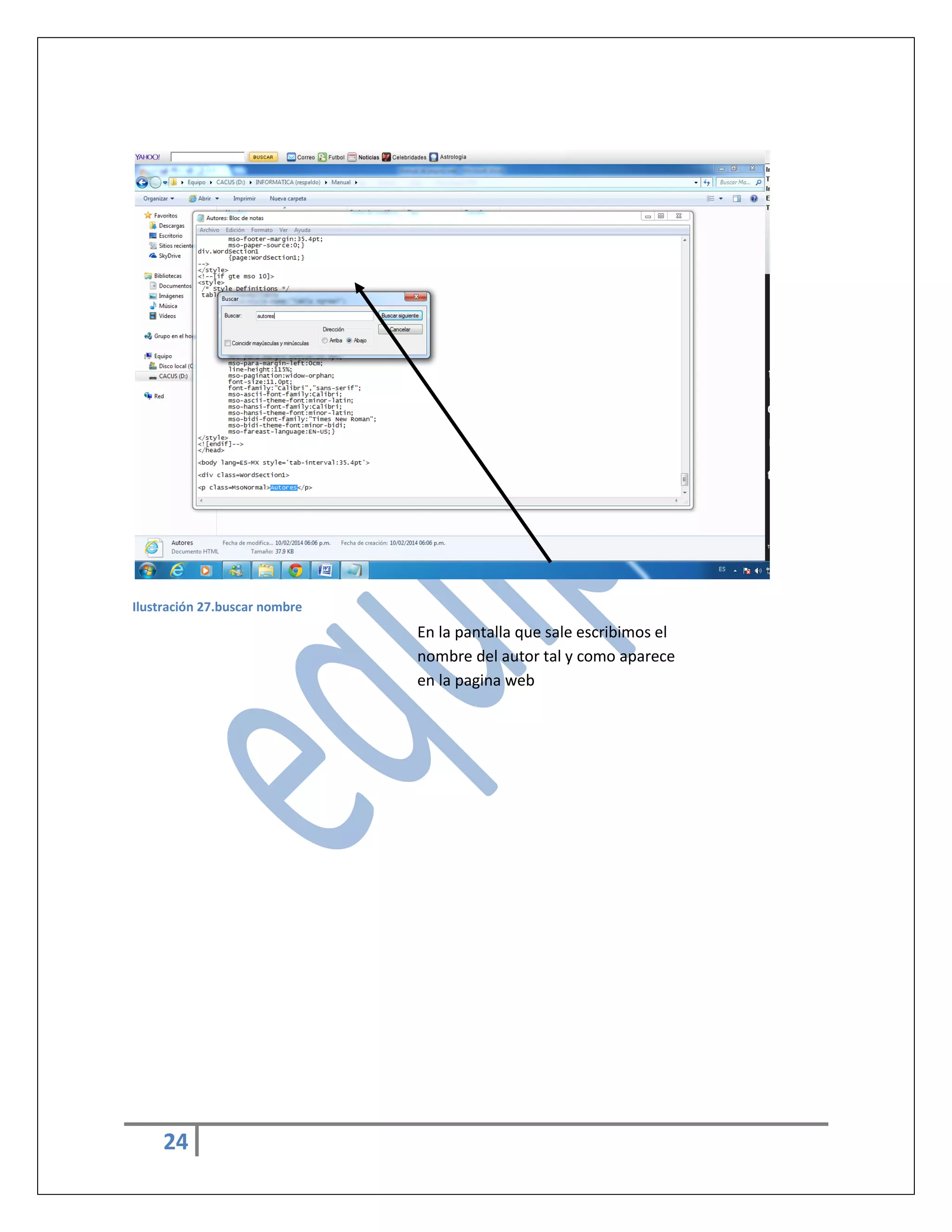 Ilustración 27.buscar nombre

En la pantalla que sale escribimos el
nombre del autor tal y como aparece
en la pagina web

24

 