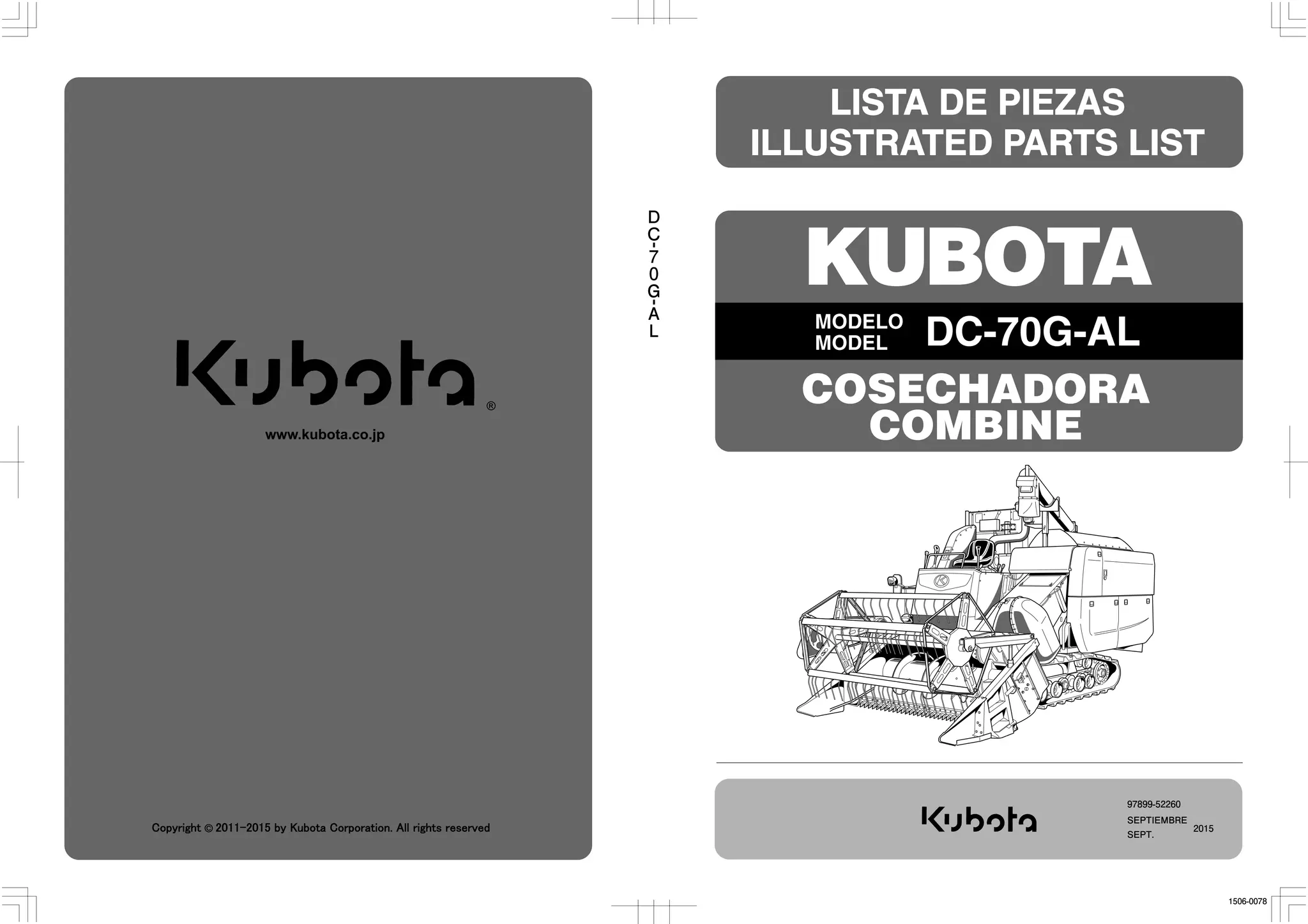 Manual de Partes Cosechadora Kubota DC70-G.pdf