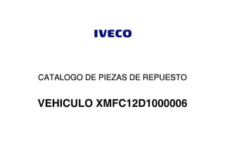 CATALOGO DE PIEZAS DE REPUESTO
VEHICULO XMFC12D1000006
 