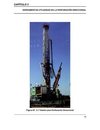 CAPÍTULO 3
HERRAMIENTAS UTILIZADAS EN LA PERFORACIÓN DIRECCIONAL
16
Figura Nº. 3.1 Taladro para Perforaciòn Direccional
 