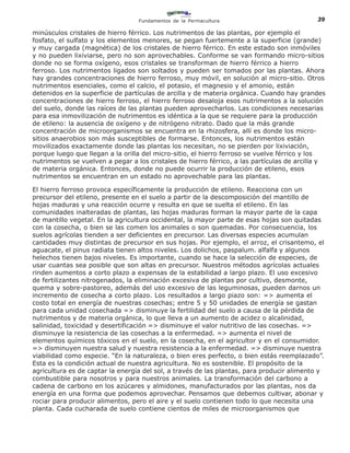 Fundamentos de la Permacultura                            39

minúsculos cristales de hierro férrico. Los nutrimentos de las plantas, por ejemplo el
fosfato, el sulfato y los elementos menores, se pegan fuertemente a la superficie (grande)
y muy cargada (magnética) de los cristales de hierro férrico. En este estado son inmóviles
y no pueden lixiviarse, pero no son aprovechables. Conforme se van formando micro-sitios
donde no se forma oxígeno, esos cristales se transforman de hierro férrico a hierro
ferroso. Los nutrimentos ligados son soltados y pueden ser tomados por las plantas. Ahora
hay grandes concentraciones de hierro ferroso, muy móvil, en solución al micro-sitio. Otros
nutrimentos esenciales, como el calcio, el potasio, el magnesio y el amonio, están
detenidos en la superficie de partículas de arcilla y de materia orgánica. Cuando hay grandes
concentraciones de hierro ferroso, el hierro ferroso desaloja esos nutrimentos a la solución
del suelo, donde las raíces de las plantas pueden aprovecharlos. Las condiciones necesarias
para esa inmovilización de nutrimentos es idéntica a la que se requiere para la producción
de etileno: la ausencia de oxígeno y de nitrógeno nitrato. Dado que la más grande
concentración de microorganismos se encuentra en la rhizosfera, allí es donde los micro-
sitios anaerobios son más susceptibles de formarse. Entonces, los nutrimentos están
movilizados exactamente donde las plantas los necesitan, no se pierden por lixiviación,
porque luego que llegan a la orilla del micro-sitio, el hierro ferroso se vuelve férrico y los
nutrimentos se vuelven a pegar a los cristales de hierro férrico, a las partículas de arcilla y
de materia orgánica. Entonces, donde no puede ocurrir la producción de etileno, esos
nutrimentos se encuentran en un estado no aprovechable para las plantas.

El hierro ferroso provoca específicamente la producción de etileno. Reacciona con un
precursor del etileno, presente en el suelo a partir de la descomposición del mantillo de
hojas maduras y una reacción ocurre y resulta en que se suelta el etileno. En las
comunidades inalteradas de plantas, las hojas maduras forman la mayor parte de la capa
de mantillo vegetal. En la agricultura occidental, la mayor parte de esas hojas son quitadas
con la cosecha, o bien se las comen los animales o son quemadas. Por consecuencia, los
suelos agrícolas tienden a ser deficientes en precursor. Las diversas especies acumulan
cantidades muy distintas de precursor en sus hojas. Por ejemplo, el arroz, el crisantemo, el
aguacate, el pinus radiata tienen altos niveles. Los dolichos, paspalum. alfalfa y algunos
helechos tienen bajos niveles. Es importante, cuando se hace la selección de especies, de
usar cuantas sea posible que son altas en precursor. Nuestros métodos agrícolas actuales
rinden aumentos a corto plazo a expensas de la estabilidad a largo plazo. El uso excesivo
de fertilizantes nitrogenados, la eliminación excesiva de plantas por cultivo, desmonte,
quema y sobre-pastoreo, además del uso excesivo de las leguminosas, pueden darnos un
incremento de cosecha a corto plazo. Los resultados a largo piazo son: => aumenta el
costo total en energía de nuestras cosechas; entre 5 y 50 unidades de energía se gastan
para cada unidad cosechada => disminuye la fertilidad del suelo a causa de la pérdida de
nutrimentos y de materia orgánica, lo que lleva a un aumento de acidez o alcalinidad,
salinidad, toxicidad y desertificación => disminuye el valor nutritivo de las cosechas. =>
disminuye la resistencia de las cosechas a la enfermedad. => aumenta el nivel de
elementos químicos tóxicos en el suelo, en la cosecha, en el agricultor y en el consumidor.
=> disminuyen nuestra salud y nuestra resistencia a la enfermedad. => disminuye nuestra
viabilidad como especie. “En la naturaleza, o bien eres perfecto, o bien estás reemplazado”.
Esta es la condición actual de nuestra agricultura. No es sostenible. El propósito de la
agricultura es de captar la energía del sol, a través de las plantas, para producir alimento y
combustible para nosotros y para nuestros animales. La transformación del carbono a
cadena de carbono en los azúcares y almidones, manufacturados por las plantas, nos da
energía en una forma que podemos aprovechar. Pensamos que debemos cultivar, abonar y
rociar para producir alimentos, pero el aire y el suelo contienen todo lo que necesita una
planta. Cada cucharada de suelo contiene cientos de miles de microorganismos que
 