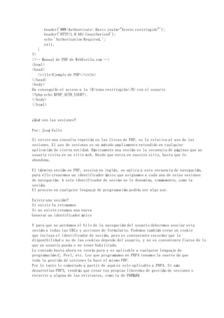 Manual de php basico | DOC