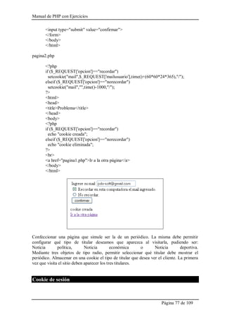 Manual de php con ejercicios | PDF