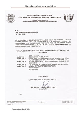 Manual de prácticas de soldadura
2
Carlos Augusto Landa Salas
 