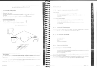A(; U. 
EL N,IÉTODO DE I,OS DOS CUBOS 
- Iil nrétodo de los tlos cubos: 
. I:latcriul: dos cul¡os 
- Ljn cirbr¡ con el Irroclucto de trirtitrrtiento pafll elllpapal el utensilio qtte etnpleatcnlos 
pirr-lt lavar (¡) 
, Iin cLrl¡o p:tL.it liis aguils sucias, donile se aclurlrir ¡'escur|irii ciichil utcnsilio. 
. IIútodo: trcs opcrrtciones 
SrLnrcrgil cn cl cttbtt tle lltr.tdo ( I ) 
- l-rLr rr l¡ sul-.¿rf icic (2) 
.e lunrr c'l Irltlcrirl Ltrilizltdtt cll el cttbtl clc alLra linrpia (-l) 
Nl'l l,ll{l:l,ES 
 1... t I'cr¡rrchos componcntcs ]' piezas dcs¡nontables 
1 |ror( (lL IIerl. 
ie: inr.nersión y cepillado. 
,, rrr lrr':rtlo en nrÍtcluinas nríis o nrcnos perleccionaclirs: lalat'ajillls. túrntles, 
llLr lt[rotcllrLs. 
l'.,r.. . r..,1 I'ri r til'o.le ttr:i.¡r'itt r: 
l)clilil tos proceclirnientos dc linrpieza y nlrnte¡rir.nicnto de llt ntisrrlt. 
 ontriltitr tul se tl icit¡ de matltctrinlie¡rto. 
[:tili;/iil los proclucttrs 1 ll inst[rcciones dc funciO¡nrricrttr ricottscjrclrts 
¡r,rr cl l.rltricirntc. 
 I.-1.2 I'll nlatel'ial lro (lesnlotttal)le 
l,,.lrLrrpi.L l¡.rl/r¿.'sc. trtilizen estr-trp;tjos. cepillo, cr)11 tierltllos cle irlrltcrsiólt ¡/o r':itlitiórl 
rnrr r,l,,r {r e r ililtLr(lrts rlirtttrtltles ¡ Aplicaci(lrl ntccítllic.L: 'i.l l y VI 2 2) 
 l.-1..1 La aplicación mcc¿rnizad¿ 
l f lrl.t 
crnoncs cle espur.ltil; 
¡rLr I ve ri zrtdores: 
 iLpof ; 
lttitrición o tccirctil:Lción. 
o4 
Jr{ 
 I.-1.-l,plicacirin ¡trtomáticil 
Já 
err. 
, ( irt.r (lü l¡ lirltl¡iczrt lrr .ritri (cicntrttlitlrdl CIP) 
I',,, l. f r,r' r'll:(rllll lll ?1 
: 
FI FF 
Jl-. 
J4 r< 
fá 
HYGTNOV Jf, I'iigin.t 27 
l¡rtlillcrt¡rrcs I-i3ls dc cielo lr.rtonratizrdo. A1-9urr.ts instullciottcs clisp()llcn de Llll sltcnl¡ 
tlc Iirttpicza l clc'sinlección inte-waclo 
I n'trLlltciones ntóviles. 
| l(, ¡r¡l()(¡js utilizirn hlbitu¡lnrente l¿ circul¡ción de una secuencia b¿se-icido o prelarado. 
I r.r,1,, ;r, Lrr.r,l,,. tlcsilllcceiórt y aclarado. 
t ,r .r( r r(¡r r¡cr¡lrea se dr por l;i turt¡ulencil cle los líquidos en Ios circuitos: un l'lujo clcnrasiatiLl 
,,r, rr,,.rl l,¡rrrrr;rr ¡,Lrctle sc¡ineficazcnloslugaresmitsdelicados: codos,irngulosy junt-... 
"m-<t .-'t-.-.- 
2 
Observsciótt: 
Crt.rrbiar el agua de (tcklrtulo en cttQltto esté gris. Renovar ltt solucitjtt (l)'l)') ctrttrrtlrt 
se ettsucie. 
EstiLs tr.c¡ oPcr.rciones clitan la sobrecargl cle liL solución desinltctantc o tletcrgctllt 
olgirnic.ts tlLre inhibcn stt acción. y asegurall así su eficacia 
 