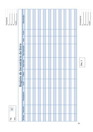 24
Atransportar
C_______________
O_______________
P_______________
Custo:__________
Transporte
C_____________
O_____________
P_____________
Custo:_________
Doc.1
Pág.
Rub.___________
_
 