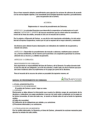 Manual de procedimiento de cobranza