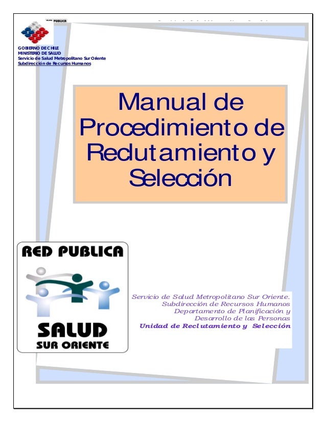 manual de reclutamiento y seleccion de personal ejemplo Diseño de un manual de reclutamiento, selección y contratación de.