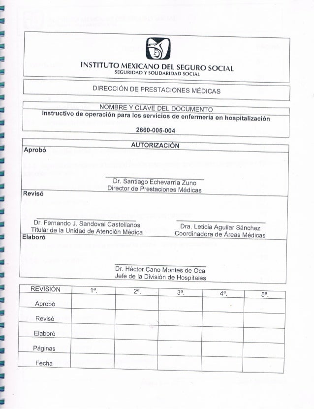 Manual de procedimientos de enfermeria en quirofano imss