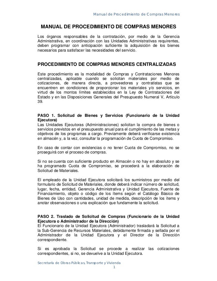 manual de procedimientos de compras Procedimiento de compras y almacen pdf.