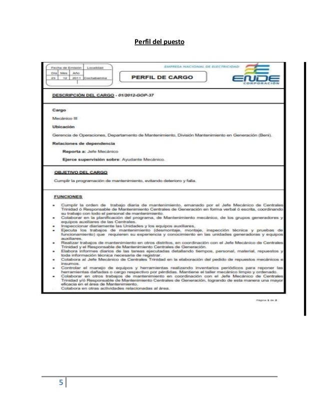 Perfil de un mecánico