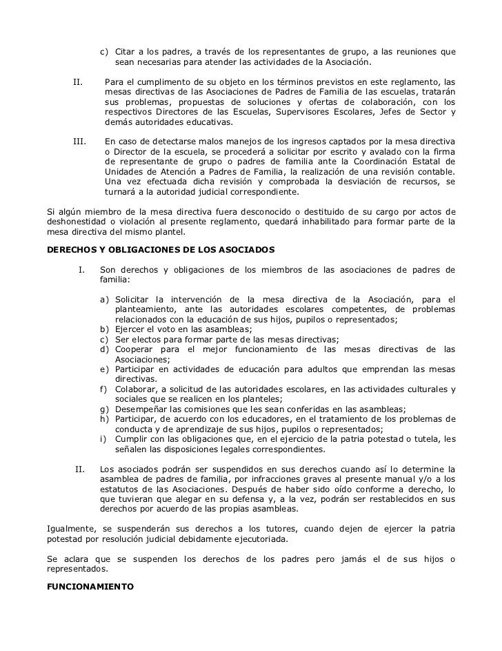 Manual de procedimientos para las asociaciones de padres 