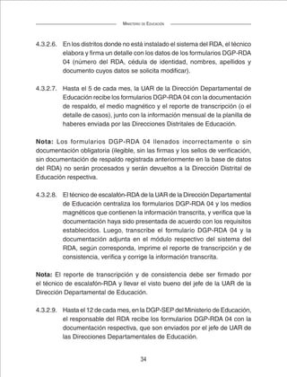 Manual de procesos rda (Registro Docente Administrativo de BOLIVIA) | PDF