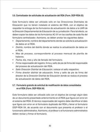 Manual de procesos rda (Registro Docente Administrativo de BOLIVIA) | PDF