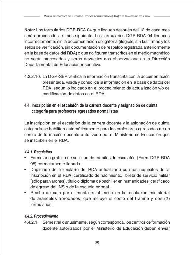 Manual De Procesos Registro Docente Administrativo Y Tramites De Esca