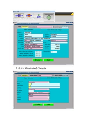 2. Datos Ministerio de Trabajo:
 