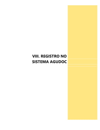 VIII. REGISTRO NO 
SISTEMA AGUDOC 
 