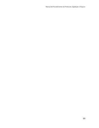 Manual de Procedimentos de Protocolo, Expedição e Arquivo 
69 
 
