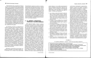 46 / Manual de psicología comunitaria
Transición democrática y demandas psicológicas.
Ya se ha visto en la revisión histórica que los cambios
políticos que acompañan a la transición democrática
son fundamentales para el desarrollo de servicios
más cercanos a los ciudadanos y a sus necesidades
de salud y salud mental, educación y servicios so-
ciales. La formación de los ayuntamientos democrá-
ticamente elegidos (1977), la Constitución fruto del
consenso político (1978) y la descentralización ad-
ministrativa (comunidades autónomas) abren la puer-
ta a un conjunto decisivo de leyes y reformas de los
sistemas de prestación de servicios. La institución
de un incipiente Estado de bienestar, el desarrollo de
los servicios sociales municipales y las reformas en
la sanidad permiten una modernización y ampliación
de servicios que, en conjunción con los nuevos en-
foques interventivos, consiguen una atención profe-
sional más integrada y multidisciplinar, más cercana
a la comunidad local y más acorde con las necesida-
des y aspiraciones de la gente.
Las iniciativas asociativas. La ilusión de las li-
bertades recuperadas torna en efervescencia asocia-
tiva las iniciativas políticas, sociales y sindicales
preexistentes y más o menos toleradas por la dicta-
dura: partidos políticos, plataformas, asociaciones
vecinales, movimientos sociales, grupos asamblearios
y autogestionados, iniciativas profesionales, etc. Mu-
chas de esas asociaciones (partidos y sindicatos de
izquierdas, democristianos y otras) son origen, o es-
tán ligadas de una u otra forma, de la gestación de
servicios para los marginados sociales o los perse-
guidos políticamente. Así, el sindicato Comisiones
Obreras en relación a los derechos de los trabajado-
res; las asociaciones de vecinos se implican en la
transformación de barrios y comunidades y la lucha
contra la especulación inmobiliaria. Iniciativas pro-
fesionales, como la antipsiquiatría y otras, coinciden
con frecuencia en su orientación y propuestas de
cambio con estos grupos y asociaciones coaligándo-
se en iniciativas comunes en los barrios o en las res-
pectivas áreas de servicio.
Emergencia y desarrollo de la psicología. Los
primeros licenciados en psicología surgidos des-
de principios de los setenta de una universidad
muy politizada y expuesta a los efluvios sociales y
profesionales que llegan desde Europa y América
forman la base humana del movimiento socioco-
munitario. Una parte de esos licenciados, mayor-
mente clínicos (y más adelante ligados a la opción
psicosocial), conecta con la nueva realidad social
y se plantean, como sus colegas norteamericanos y
sudamericanos, cómo contribuir desde su profesión
a la solución de los problemas y tensiones socia-
les, abrazando los enfoques conceptuales y técnicos,
como la antisiquiatría, salud pública, prevención,
desarrollo humano, comunidad, aplicación psico-
social o psicología humanista.
6. EL «ESPÍRITU» COMUNITARIO:
CREENCIAS Y VALORES ASUMIDOS
Todo campo de estudio o acción se construye
sobre una serie de creencias y valores raramente
desvelados o sometidos a escrutinio empírico, entre
otras razones porque a menudo no son verificables.
Por otro lado, esa cualidad dual de escondidas y
fundamentales (en el doble sentido de fundamen-
tar un campo y de ser irrenunciables hasta el punto
de no estar dispuesto a someterlas a verificación
empírica) delata la medida en que esas asuncio-
nes son reveladores del carácter del campo y de la
necesidad de descubrirlas o explicitarlas para co-
nocer verdaderamente ese campo. En el caso de
la PC, la exploración de las asunciones temáticas,
metodológicas o prácticas ha de redondear, ade-
más, el acercamiento histórico y social, destilando
lo que, en resumidas cuentas, piensan y creen los
psicólogos comunitarios: la esencia de la PC, su
espíritu. Recojo y complemento aquí las asunciones
cognitivas y valorativas contenidas en la edición
anterior del libro (Sánchez Vidal, 1991a) usando
un lenguaje lo más descriptivo y ateórico posible
que minimice diferencias cosméticas debidas a la
distinta codificación teórica de creencias o valores
similares entre las variantes de PC narradas (dado
que sólo en parte es eso posible, entrecomillo cier-
tos términos o expresiones —teóricamente «parti-
distas», aunque de uso común—, indicando un uso
denotativo, no teórico: trato de describir algo que
© Ediciones Pirámide
Orígenes, desarrollo y valoración I 47
muchos llaman así, sin suscribir necesariamente la
teoría o ideología que hay detrás). Varios de estos
supuestos, valores o conceptos son abordados más
ampliamente, o desde otra óptica, en los capítulos
teóricos, operativos o interventivos que siguen. El
cuadro 1.4 extracta esas asunciones.
1. Los sistemas sociales determinan en gran me-
dida la conducta humana, positiva o negativa.
Por tanto, las causas de los problemas psicoló-
gicos y psicosociales no están tanto en los indi-
viduos como en los sistemas sociales y en la
relación que individuos y grupos sociales man-
tienen con ellos.
2. El cambio social y la mejora de la comunidad
contribuyen significativamente tanto a solucio-
nar los problemas sociales como a reducir el
sufrimiento humano.
3. La sociedad (el «contexto» social) no es nece-
sariamentefuente de problemas o conflictos para
personas y grupos, sino, también, origen poten-
cial de recursos que pueden, y deben, usarse
para fomentar el desarrollo personal y social.
4. El fortalecimiento de las personas y de su com-
petencia para confrontar las dificultades vitales
tiene un efecto preventivo en relación con los
problemas sociales.
5. Necesidades individuales e intereses sociales son
generalmente compatibles, aunque en ciertos
casos y coyunturas pueden divergir y entrar en
conflicto.
6. El poder psicológico (empoderamiento, compe-
tencia, potencia, etc.) es esencial para el desa-
rrollo humano, fomentando la capacitación in-
dividual y colectiva de la gente. Su carencia
impide o dificulta ese desarrollo y contribuye a
generar problemas psicológicos y sociales.
Con ser importante, el poder no es, sin embargo,
suficiente para mejorar la vida social y personal:
el conocimiento científico de los temas tratados
y las relaciones entre sus aspectos básicos, el
entrenamiento técnico para diseñar, evaluar y
ejecutar acciones o ayudar a conducir procesos
adecuados para alcanzar ciertos objetivos y el
trazado de una estrategia apropiada para hacer
realidad las acciones o procesos esbozados en
una comunidad concreta y con unos medios per-
sonales y sociales dados son ingredientes igual-
mente importantes para el éxito de acciones,
procesos y programas comunitarios.
Cada persona es en parte única y diferente y en
parte igual a los otros, con los que comparte
aspectos básicos que identificamos con la hu-
manidad y la socialidad. La comunidad psico-
social tiene una base mixta material y social: su
desarrollo exige que todos tengan acceso a los
recursos materiales (vivienda, renta, educación,
trabajo, protección social, etc.) pero también
simbólicos (derechos, libertades, salud mental
y poder, seguridad, respeto y dignidad, etc.),
existentes en la sociedad.
La justa distribución social de recursos y poder
y la garantía de «mínimos vitales» materiales y
simbólicos —dignidad y derechos humanos—
son también necesarias para asegurar el desarro-
llo humano y la legitimidad de una sociedad.
CUADRO 1.4
El «espíritu comunitario»: creencias y valores de la psicología comunitaria
Determinación social de los problemas sociales y el desarrollo humano '
Cambio social y aporte de poder ayudan al desarrollo de la comunidad y las personas y a la prevención
Visión positiva de la sociedad: no es sólo fuente de problemas, aporta recursos y oportunidades de desarrollo humano
Comunidad (solidaridad «natural») es la base del desarrollo humano y la persona/humanidad
Distribución justa de poder/recursos sociales, base de la comunidad y el poder psicológico
El poder no es suficiente: la mejora personal y social precisa también conocimiento, técnica y estrategia
Derecho a la diferencia sociocultural
Compromiso social con los más débiles/desposeídos
Ediciones Pirámide
 