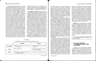 98 / Manual de psicología comunitaria
En el continuo que ahora interesa, los conceptos
de comunidad oscilarían entre dos polos o extremos,
uno duro y global, blando e individualista el otro.
En el polo «duro» comunidad equivale a «comuna-
lismo» (Kanter, 1976): la comunión con «algo» su-
perior en que los individuos comparten el territorio
(viven juntos), vínculos psicológicos intensos —y
sexuales a veces— de hermandad y camaradería
que incluyen la identidad colectiva («nosotros») y
pautas culturales; la propiedad y el trabajo son mu-
chas veces colectivos, diversas actividades se rea-
lizan en común. En el polo «blando» no existe una
verdadera comunidad, sino redes sociales flexibles
y más o menos estables que intercambian informa-
ción, bienes materiales, ayuda psicológica o apoyo
social; se trata de una analogía con las redes infor-
máticas y económicas. Si el primer concepto es di-
fícilmente aplicable al trabajo comunitario en la
sociedad individualista actual, en el segundo, que
basa el «trabajo en red», han desaparecido los ras-
gos centrales de lo comunitario dejando al desnudo
el modelo atomista de «comunidad» (Kirkpatrick)
que lo subyace. Entre ambos polos podemos situar
nociones intermedias basadas en la vinculación e
interacción social, con suficientes elementos psico-
lógicos y socioculturales compartidos (sentimiento
de pertenencia y «nosotros»), como para fundamen-
tar una acción verdaderamente colectiva que tras-
cienda el simple concierto de intereses y deseos
individuales que basan los conceptos atomistas de
comunidad. La «nueva síntesis» comunitaria pro-
puesta más adelante recoge esas cualidades inter-
medias, propias de una verdadera comunidad, pero
también vigentes y necesarias para la PC actual.
Comunidad y asociación. Una de las distincio-
nes más esclarecedoras de lo comunitario es la que,
al hilo de los cambios sociales del siglo xix, trazó el
sociólogo alemán Fernando Tónnies (1947) entre
comunidad y asociación como formas polares de or-
ganización social (véase el cuadro 3.2). La comuni-
dad (gemeinschaft), propia de las sociedades agrarias
y los tiempos preindustriales, es algo «cálido» y se
basa en el afecto y la experiencia compartida; en la
medida en que estar con otros es el motivo primario
del encuentro social, los otros son tratados como
fines en sí mismos. La asociación (gesellschaft), sur-
gida de las aglomeraciones urbanas industriales, es
«fría» y racional, fruto de la deliberación y el interés
individual, de forma que la ligazón social es el ca-
mino para alcanzar fines pactados entre los indivi-
duos, y el otro es sólo un medio para conseguir esos
fines. Mientras que en la comunidad las relaciones
sociales son espontáneas, fruto de una voluntad «na-
tural» —y de objetivos comunes que trascienden los
intereses particulares—, visible en las formas socia-
les «orgánicas» —familia, amistad, vecindad—, en
la asociación, la agrupación deriva de una voluntad
deliberada y racional establecida por el consenso ex-
preso o tácito de sus miembro en base a la utilidad
CUADRO 3.2
Comunidad y asociación: dos tipos de agrupación sociales
Tipo agrupación
Origen
Carácter
Comunidad
Primaria: para estar con los otros (el otro es un
fin en sí mismo)
Afectivo, experiencial
Cálida, «natural»: nace del contacto social y el
sentimiento psicológico
Asociación
Secundaria, por interés (el otro es medio
para un fin)
Construida deliberadamente en base a
intereses compartidos
Fría, contractual, racional, interesada
O Ediciones Pirámide
Comunidad y psicología comunitaria I 99
que comporta asociarse. Así una clase universitaria,
en que los estudiantes están juntos para aprender
sobre un tema, o una junta de accionistas, en que los
reunidos comparten intereses económicos, serían
ejemplos de asociación; un grupo de amigos o una
familia con vínculos afectivos sólidos ilustrarían los
grupos comunitarios. Y, sin embargo, las realidades
sociales son siempre mixtas: en una clase pueden
llegar a desarrollarse lazos comunitarios, y el grupo
de amigos o la familia suelen también contener in-
tereses económicos o de otro tipo.
De manera que en la realidad la comunidad se
puede definir mejor como un grupo más tradicional,
que sigue pautas organizativas microsociales, tiene
poca movilidad geográfica y social con estratifi-
cación simple, en que predominan los grupos pri-
marios y las relaciones estables y que contiene un
número pequeño de papeles sociales más bien gene-
rales. La asociación tiende, en cambio, a organizarse
siguiendo pautas macrosociales, basadas menos en
vínculos estables que en relaciones contractuales
temporales; posee una mayor movilidad geográfica
y social y una estratificación más compleja basada
en un número mayor de roles especialistas. Predo-
minan los grupos secundarios, quedando los gru-
pos primarios limitados en sus funciones (relación,
pertenencia, significación, etc.), con frecuencia di-
rigidas a compensar los problemas causados por el
predominio de los grupos secundarios, socialmente
instrumentales.
Aclaremos, a partir de aquí, algunos rasgos de
esta diferenciación. Comunidad y asociación son
extremos polares y «puros»: no sólo admiten grados
sino que, además, difícilmente se encontrarán, como
se ha indicado, como tales «tipos puros» en la vida
social que siempre contiene en sus distintos niveles
grupos de carácter más comunitario y grupos de
orientación más asociativa. La distinción de Tónnies
tiene, en realidad, un valor más bien analítico: per-
mite reconocer la orientación general de una comu-
nidad o sociedad concreta y como una y otra cam-
bian con el tiempo de forma que, aparcando las
veleidades «organicistas» del autor, su descripción
contiene algunas claves para entender el malestar
social moderno —ligado, según se ha visto, al de-
clive de la comunidad— y la consecuente búsque-
da de una comunidad humana y cooperadora como
reverso de la sociedad fría, competitiva e imperso-
nal a la que parecemos abocados. Un ejemplo lla-
mativo y cercano de esos cambios se encuentra en
el cambio acelerado de la universidad (española y
europea), que está pasando de ser una «comunidad
carismática autodirigida» (Bell, 1976), humana, re-
lacional y críticamente orientada hacia al mundo
social externo a convertirse en una sociedad inte-
resada estrechamente orientada hacia el «mercado»
y la producción (una auténtica «fabrica» de «inves-
tigación y desarrollo», por un lado, y de profesio-
nales, por otro) y burocráticamente planificada en
función de esos objetivos utilitarios que tan bien
retrató W. Mills (1959) en su país, EUA.
Definición. Ya se ha indicado que en la medida
en que la comunidad designa lo que es común o
compartido, tendremos varias definiciones según los
elementos compartidos que se incluyan. El cuadro
3.3 extracta, de la segunda edición de este libro, va-
rias de esas definiciones, en que distintos autores y
documentos nos aportan información sobre la comu-
nidad y sus componentes y características básicas.
Podemos resumir estas especificaciones y lo ya
escrito en una definición telegráfica cuyas claves
se van desarrollando y ampliando en el resto del
capítulo.
La comunidad es un grupo social arraigado, auto-
consciente e integral.
3. UNA NUEVA SÍNTESIS:
LA COMUNIDAD COMO TEJIDO
RELACIONAL
Toca ahora, y tras esta introducción, reafirmar
la comunidad como centro del quehacer teórico y
práctico de la PC rechazando tanto los intentos
impropios del campo de construir una PC sin co-
munidad —centrada en la autonomía individual—
como los externos de desarrollar una sociedad
deshumanizada, sin vínculos personales o territo-
© Ediciones Pirámide
 