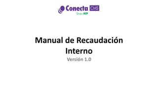 Manual de Recaudación
Interno
Versión 1.0
 