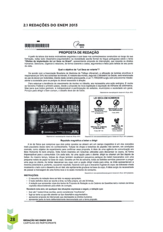 28 REDAÇÃO NO ENEM 2016
CARTILHA DO PARTICIPANTE
2.1 REDAÇÕES DO Enem 2013
 