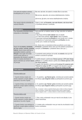 Manual de Redação do Ministério Público do Estado de Goiás 115 
 