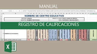REGISTRO DE CALIFICACIONES
MANUAL
 