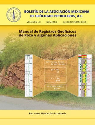 Por: Víctor Manuel Garduza Rueda
Manual de Registros Geofísicos
de Pozo y algunas Aplicaciones
BOLETÍN DE LA ASOCIACIÓN MEXICANA
DE GEÓLOGOS PETROLEROS, A.C.
VOLUMEN LXI NÚMERO 2 JULIO-DICIEMBRE 2019
 