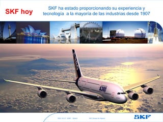 2021-10-27 ©SKF SKF [Group Six Sigma]
Slide 8
SKF ha estado proporcionando su experiencia y
tecnología a la mayoría de las industrias desde 1907
SKF hoy
 
