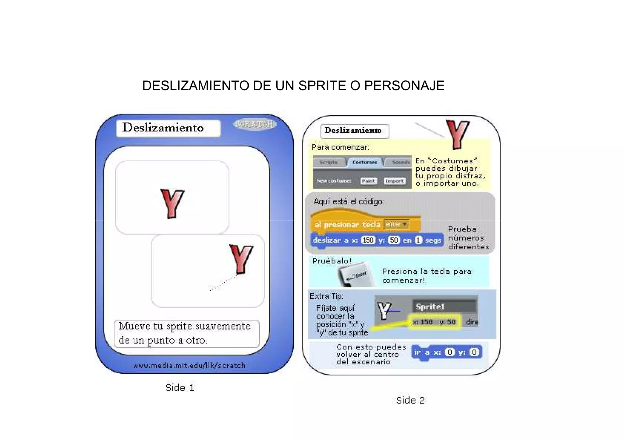 DESLIZAMIENTO DE UN SPRITE O PERSONAJE
 